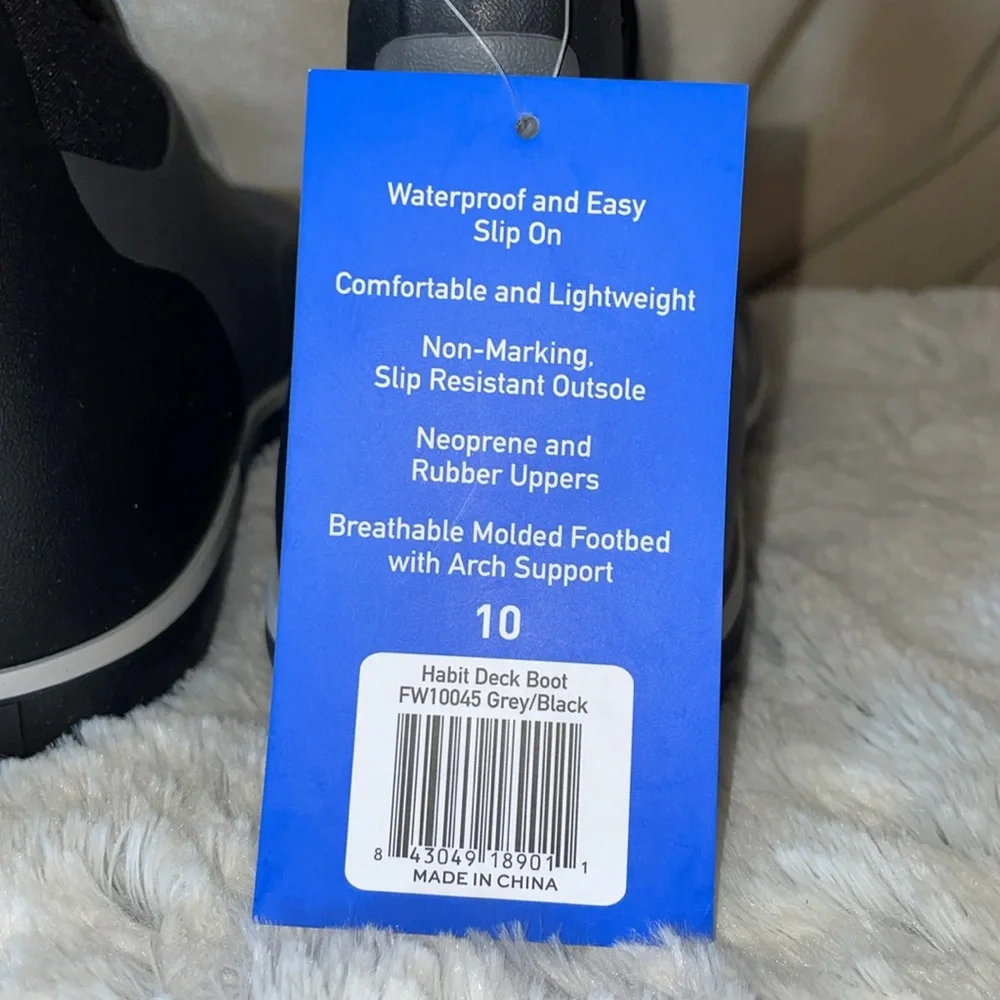 NWT HABIT Men's Gray Deck Boots.  Size 10 - Picture 6 of 8